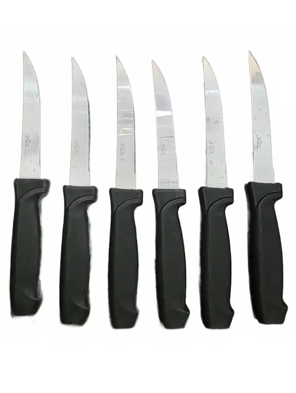 Set of 6 Towle Living Collection Steak Knives Stainless Steel Serrated Blade